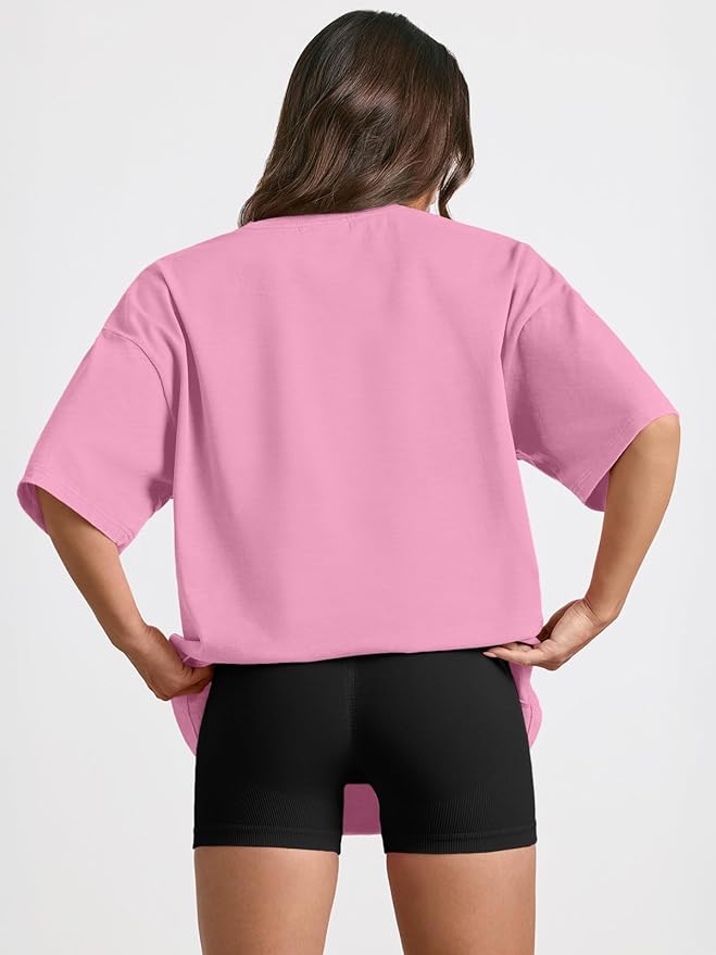 oversized pink short-sleeve